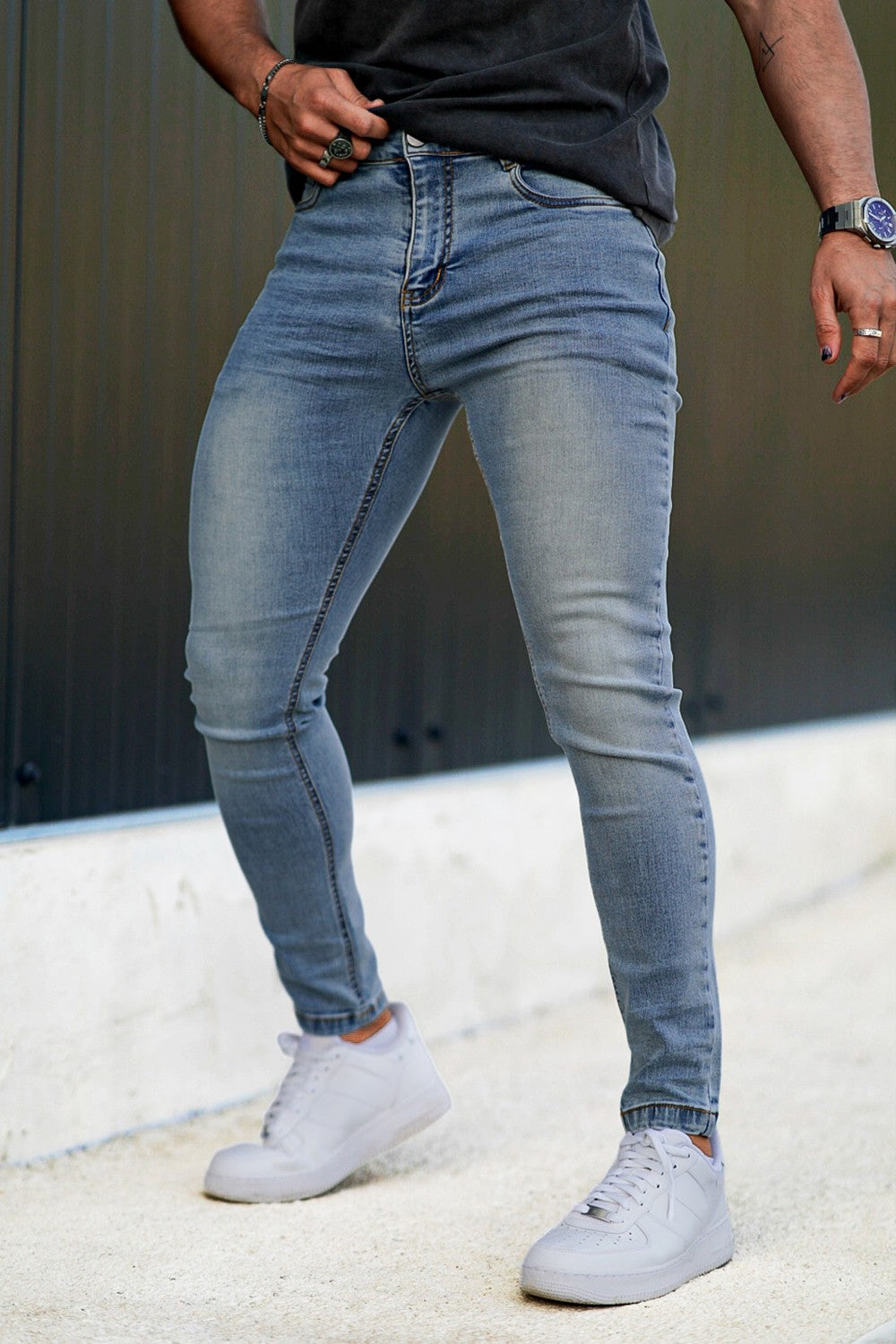 Men's Light Wash Skinny Jean - Blue