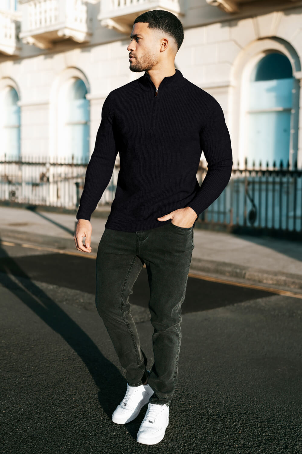 Men's Casual Sweater - Half Turtleneck