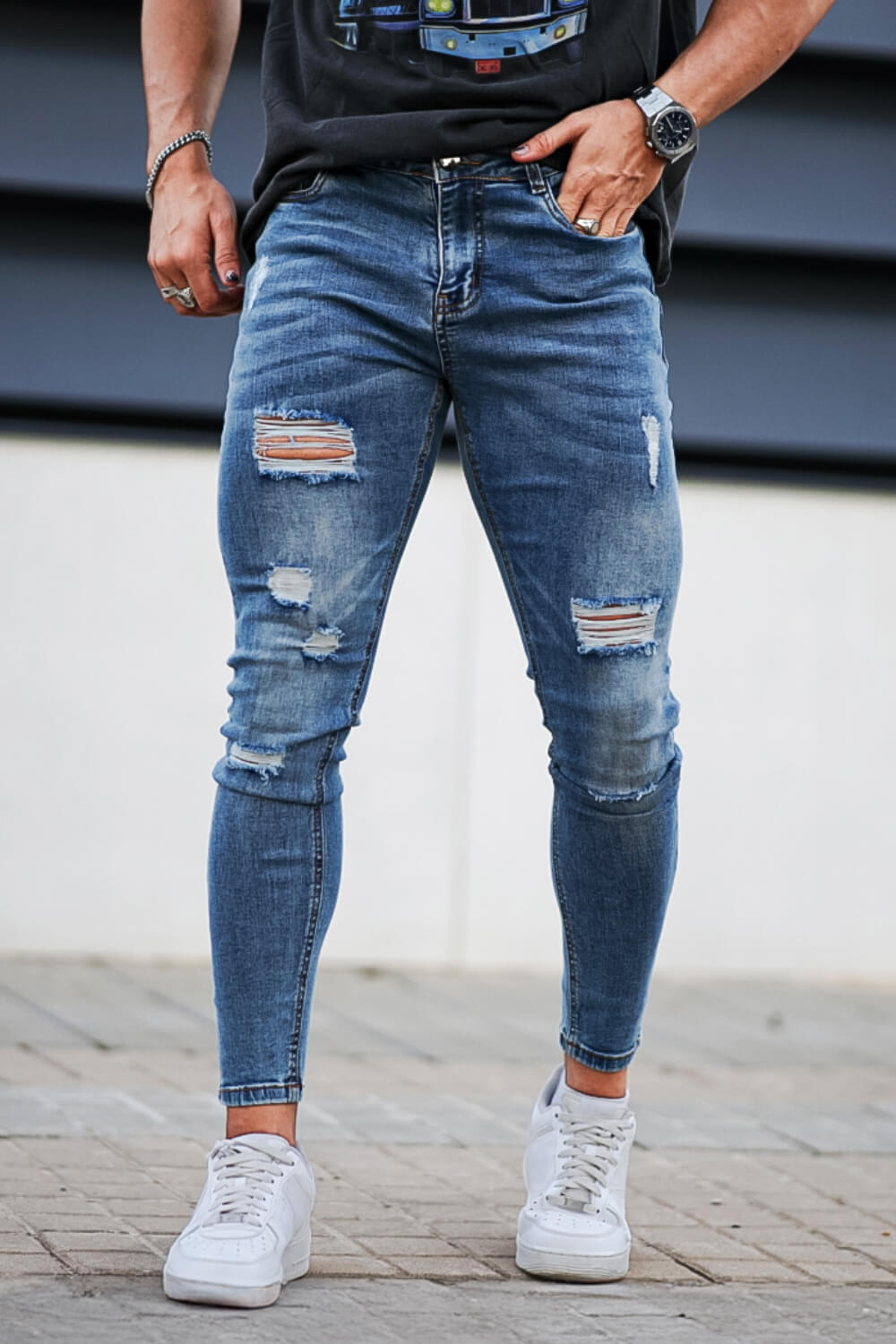 Men Blue Skinny Jean - Ripped