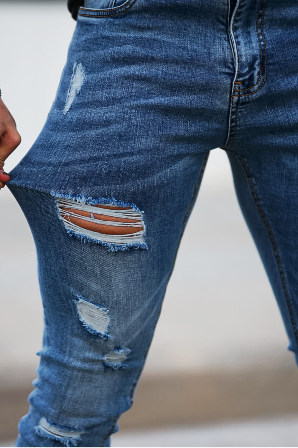 Men Blue Skinny Jean - Ripped
