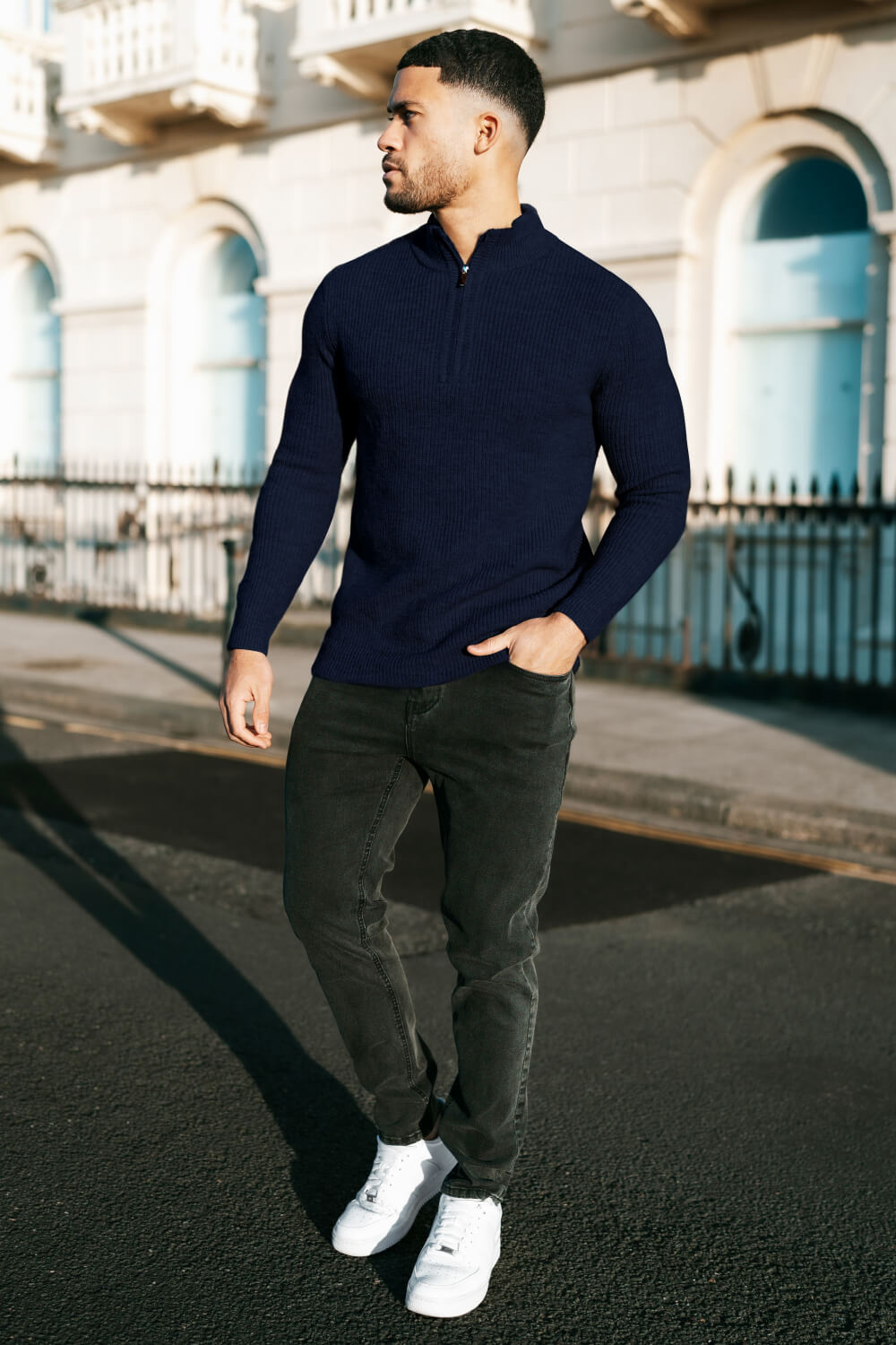 Men's Casual Sweater - Half Turtleneck
