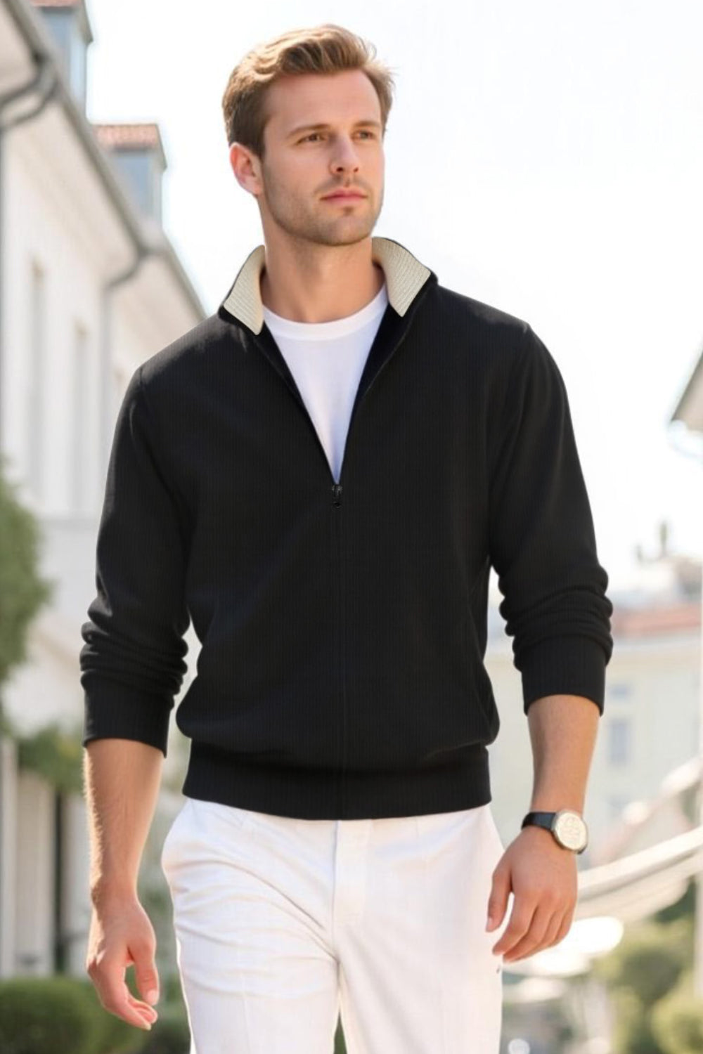 Men's Sweater Coat - Black