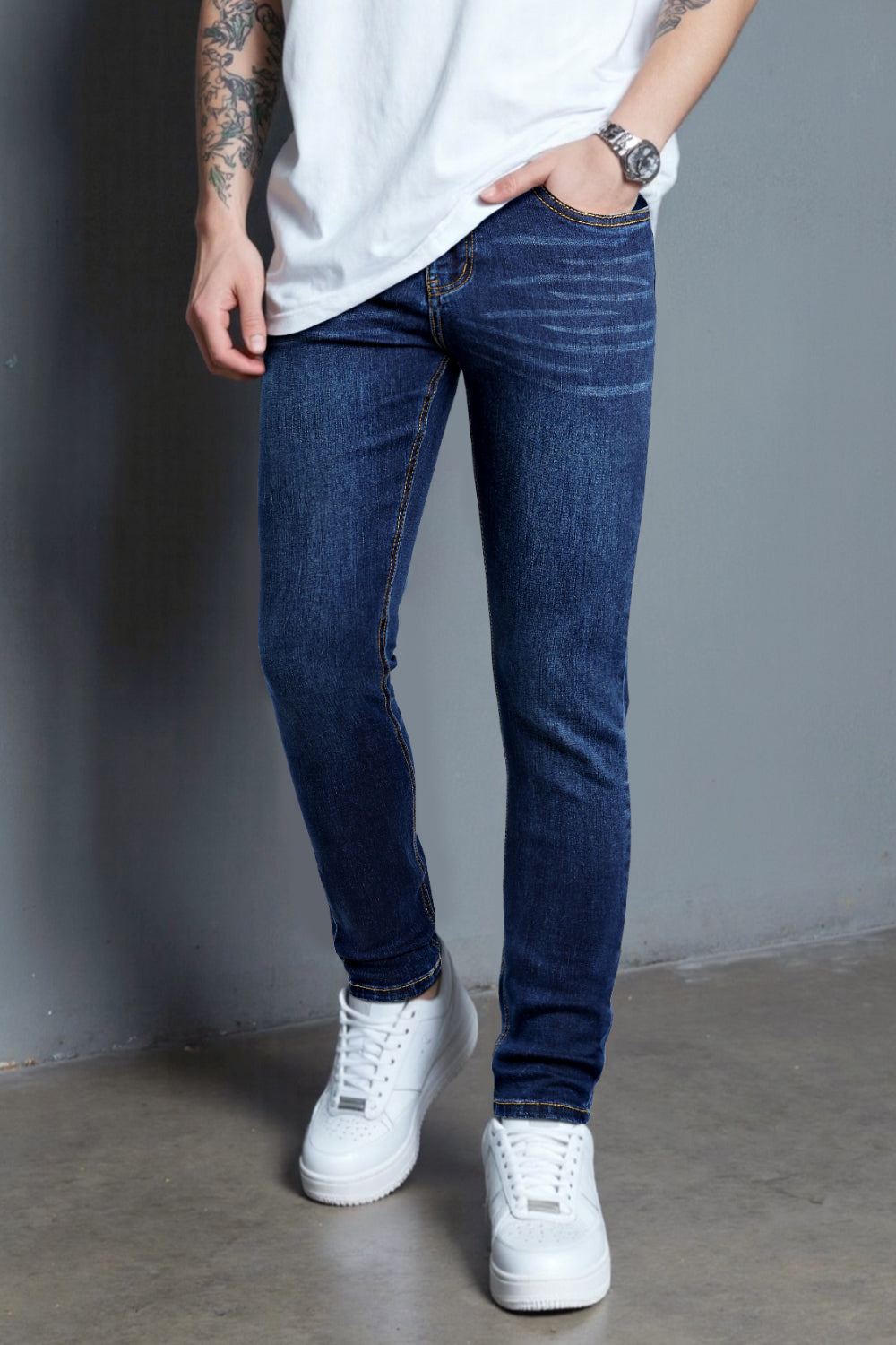 Men's Stretch Casual Skinny Jean - Dark Blue