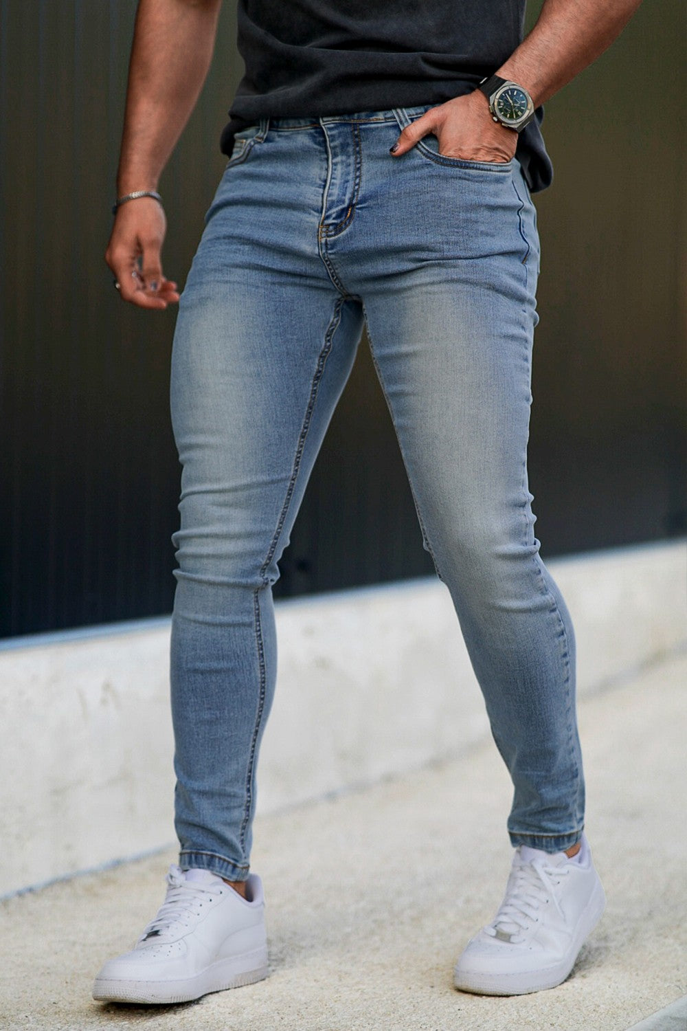 Men's Light Wash Skinny Jean - Blue