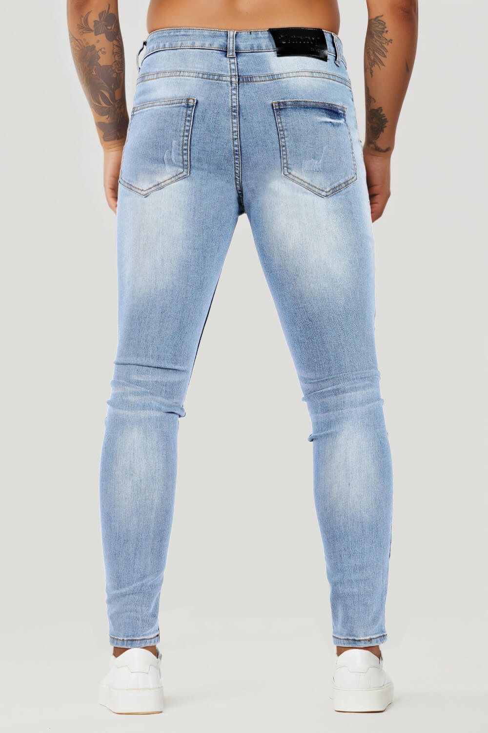 Men's Stretch Skinny Jean - Ripped & Blue