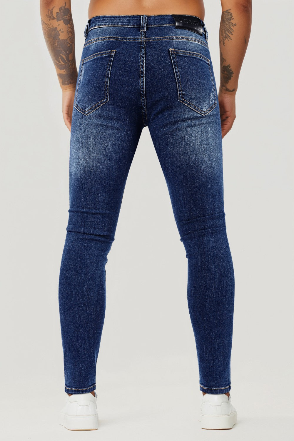 Mens Ripped Skinny Jean - Blue