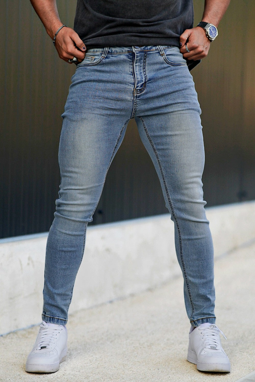 Men's Light Wash Skinny Jean - Blue
