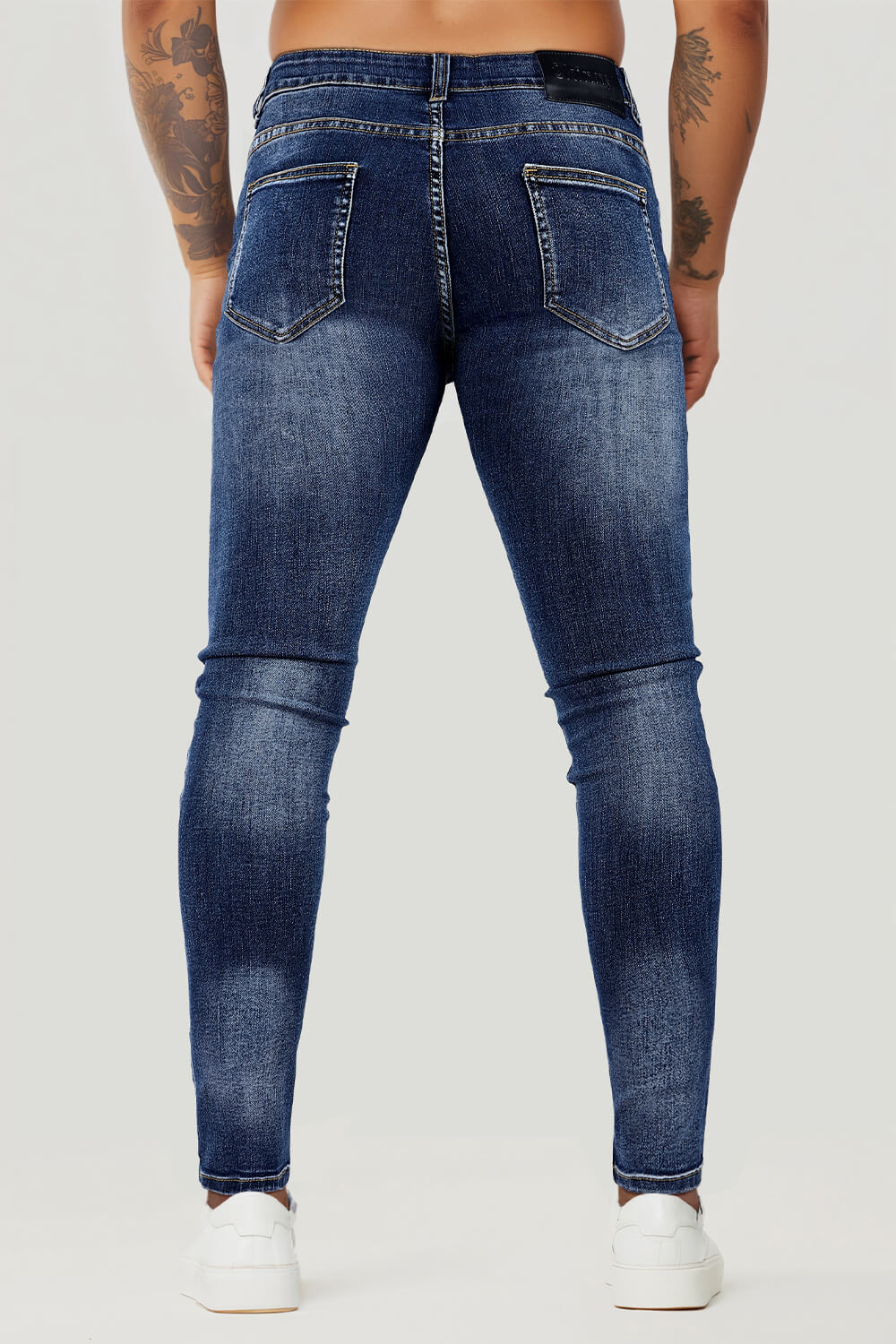 Men Stretch Skinny Jean - Dark Blue & Ripped