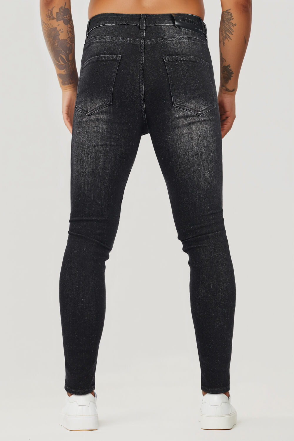 Men Super Stretch Skinny Jean - Ripped & Black