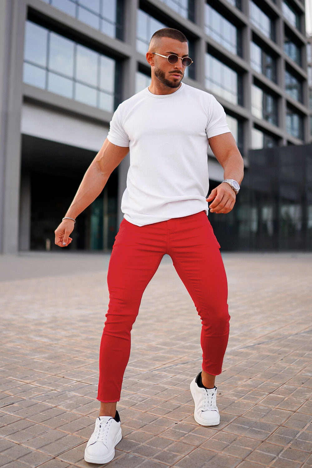 Men's Red Skinny Jean