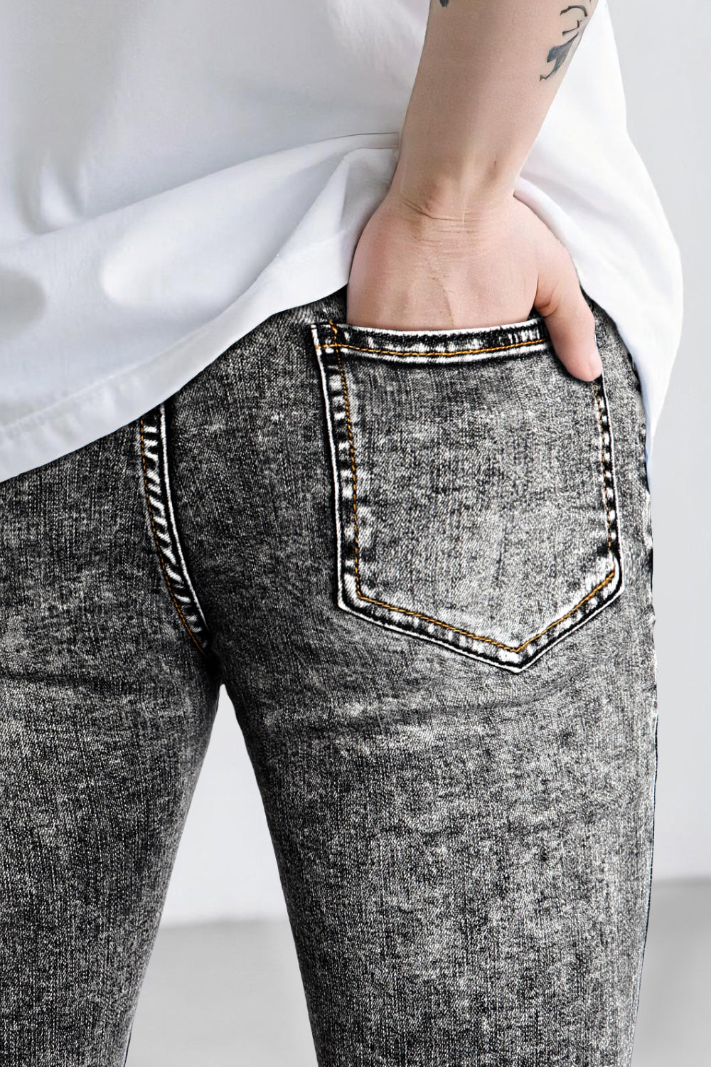 Men Gray Skinny Jeans - Washed