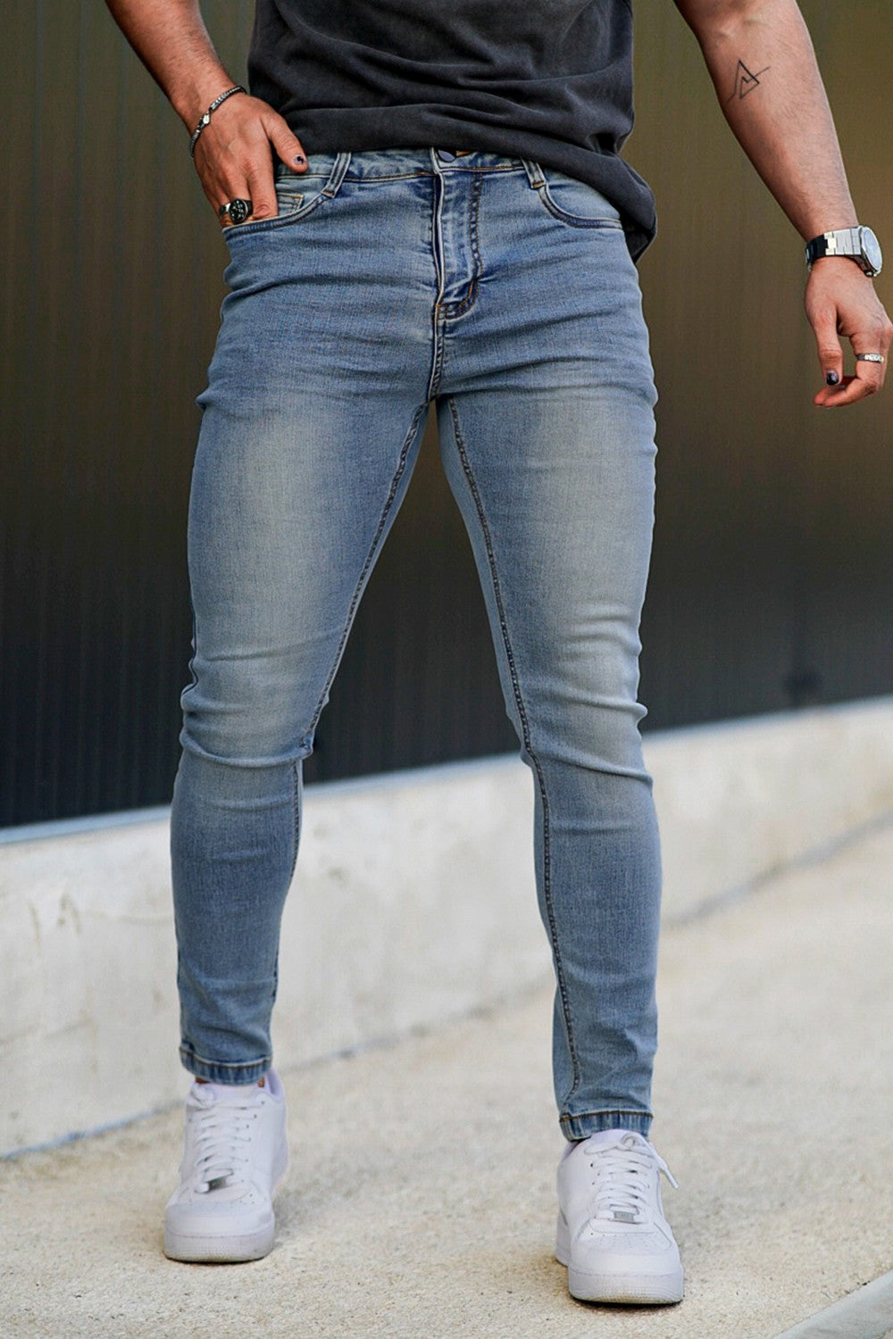 Men's Light Wash Skinny Jean - Blue