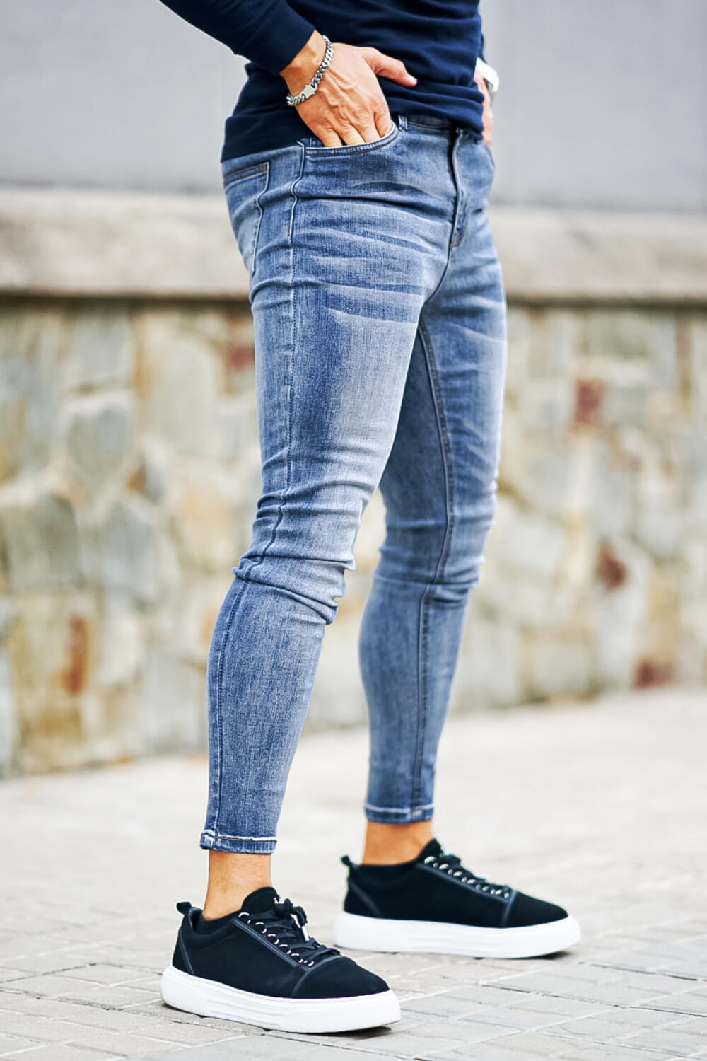 Men's Blue Skinny Jean - High Waist