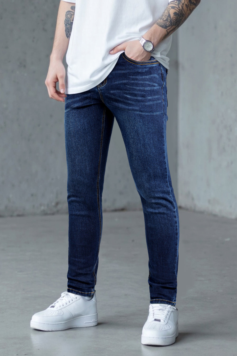 Men's Stretch Casual Skinny Jean - Dark Blue
