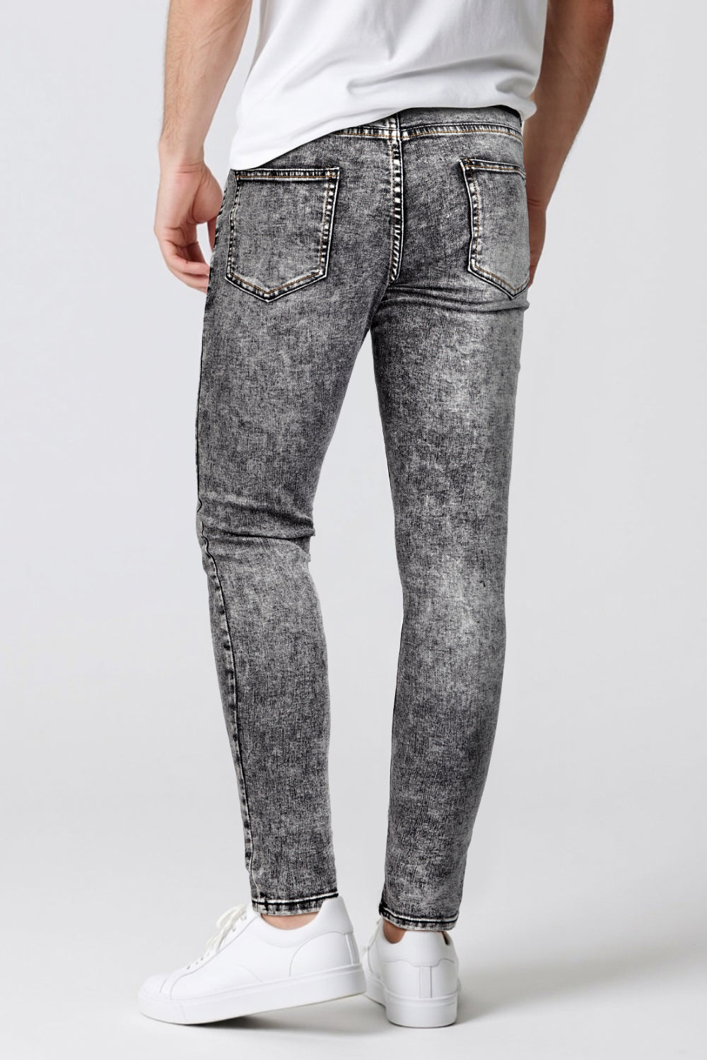 Men Gray Skinny Jeans - Washed
