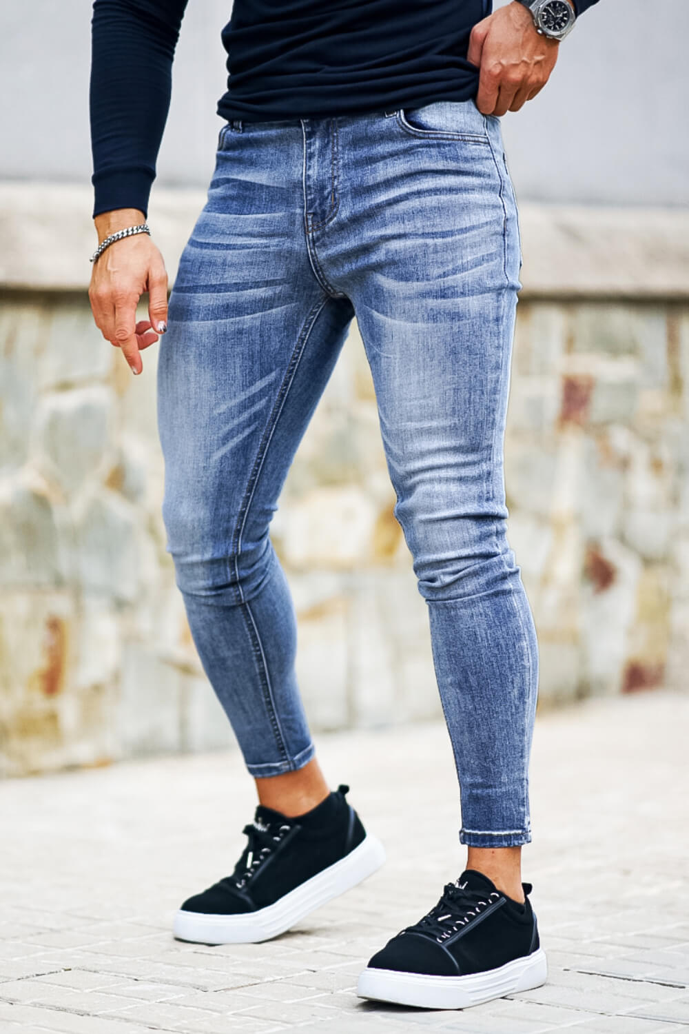 Men's Blue Skinny Jean - High Waist