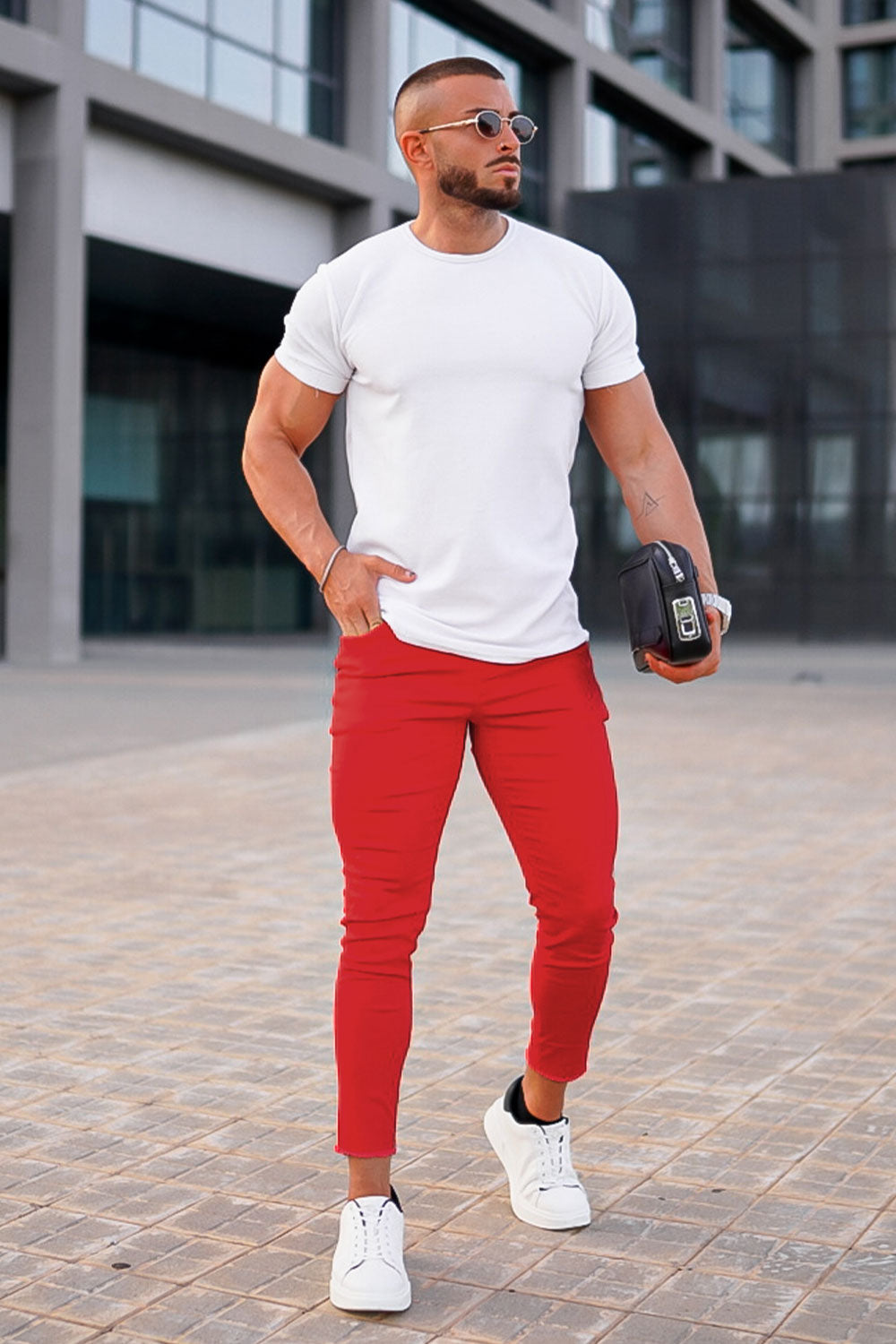 Men's Red Skinny Jean