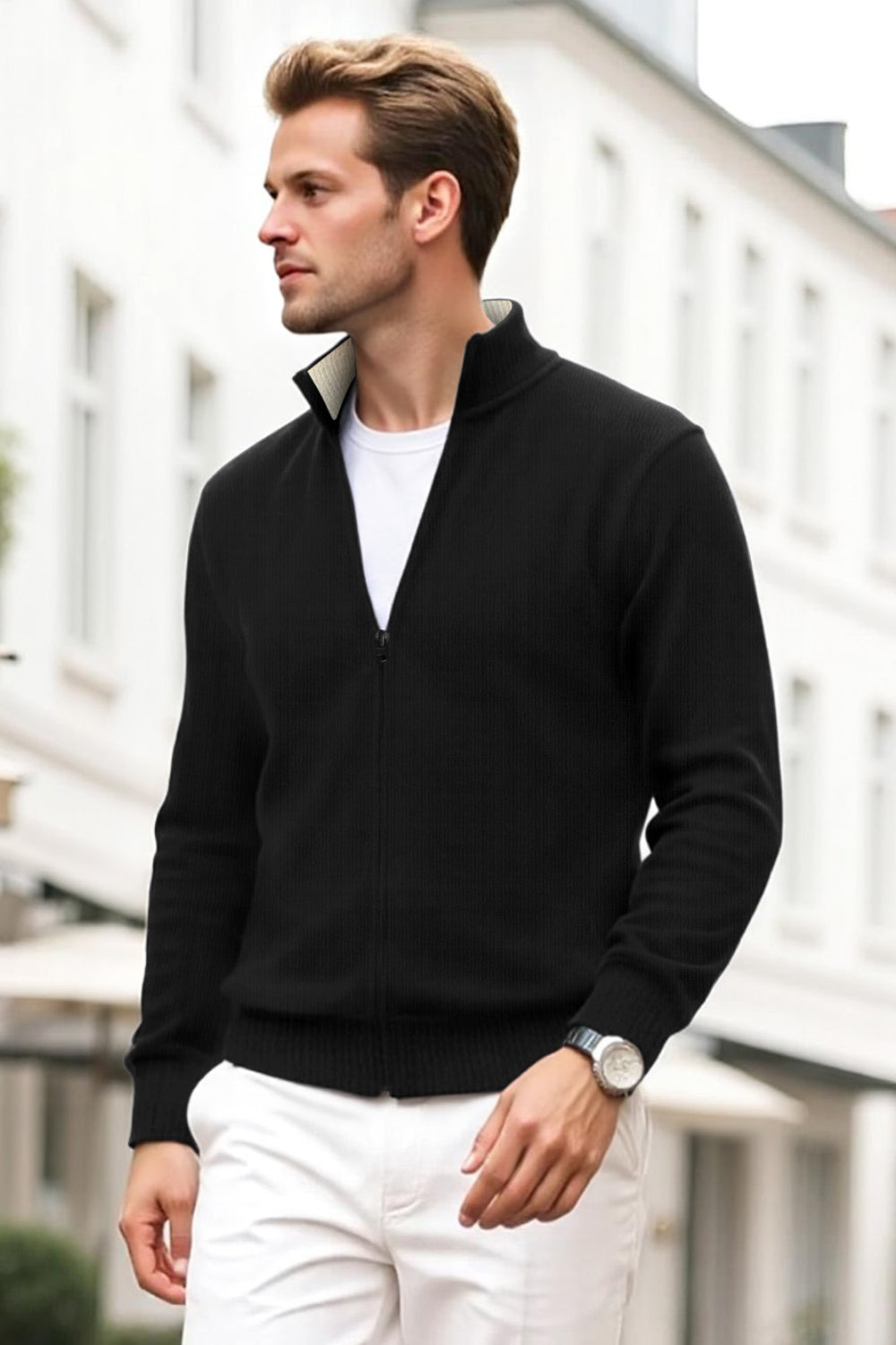 Men's Sweater Coat - Black