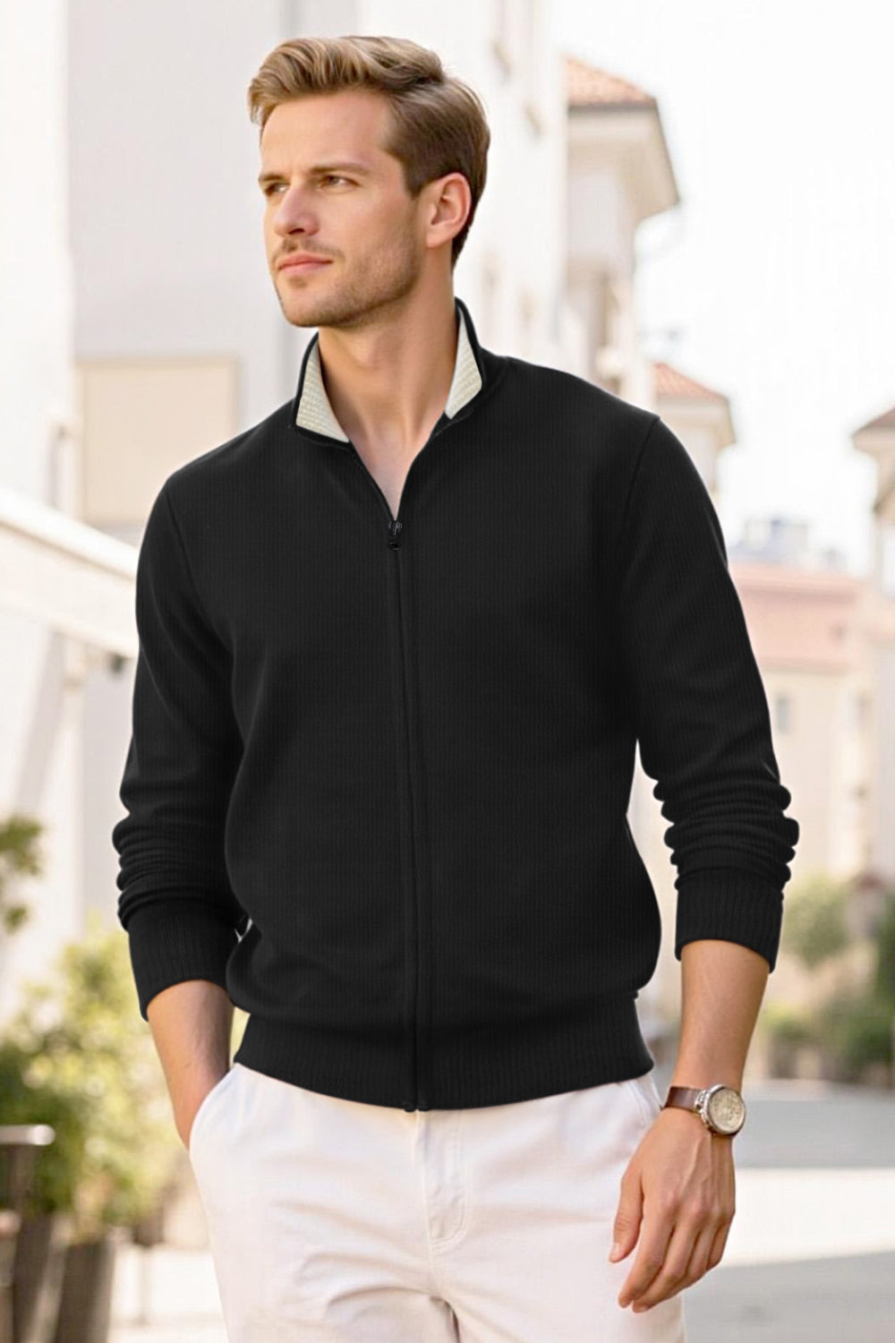 Men's Sweater Coat - Black