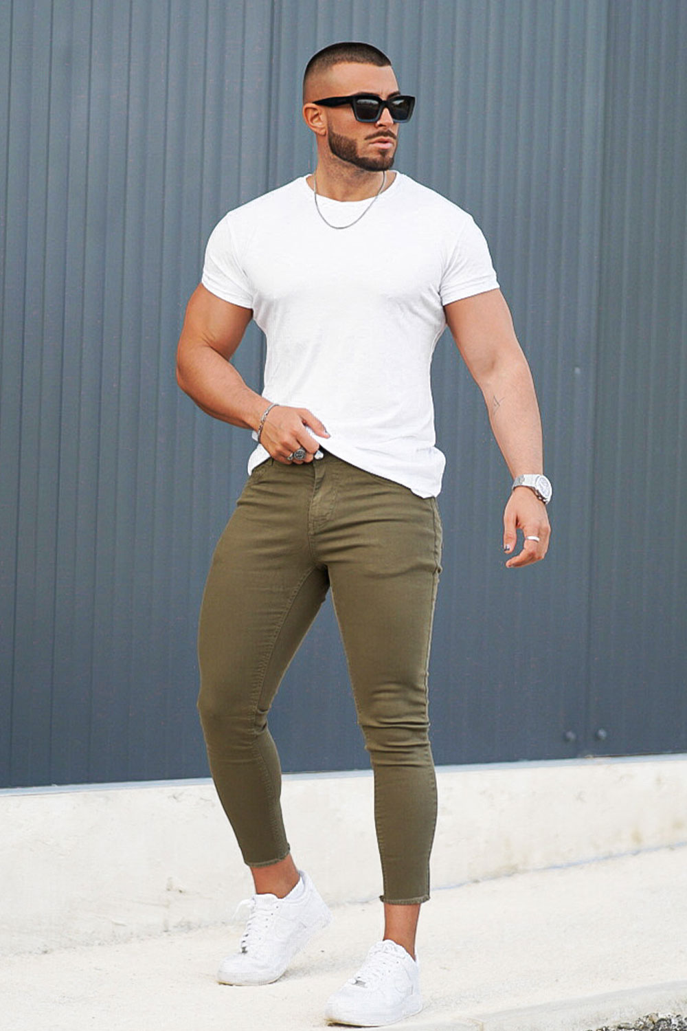 Men's Green Skinny Jean
